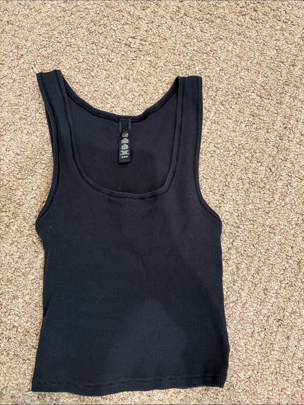 Skims Black Ribbed Tank Top - Women